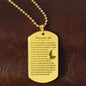 Psalm 23 French Psaume 23 Engraved Dog Tag Necklace Stainless Steel or 18k Gold w 24" Chain-Express Your Love Gifts