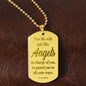 Angels Protect Psalm 91.11 Engraved Dog Tag Necklace Stainless Steel or 18k Gold w 24" Chain-Express Your Love Gifts
