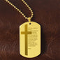 Lord's Prayer Russian Engraved Dog Tag Necklace Stainless Steel or 18k Gold w 24" Chain-Express Your Love Gifts
