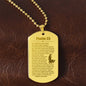 Psalm 23 German Engraved Dog Tag Necklace Stainless Steel or 18k Gold w 24" Chain-Express Your Love Gifts