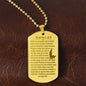 Psalm 23 Portuguese Salmo 23 Engraved Dog Tag Necklace Stainless Steel or 18k Gold w 24" Chain-Express Your Love Gifts