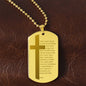 Lord's Prayer Italian Padre Nostro Engraved Dog Tag Necklace Stainless Steel or 18k Gold w 24" Chain-Express Your Love Gifts