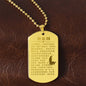 Psalm 23 Chinese Engraved Dog Tag Necklace Stainless Steel or 18k Gold w 24" Chain-Express Your Love Gifts