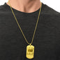GOAT Greatest of All Time Engraved Dog Tag Necklace Stainless Steel or 18k Gold w 24" Chain-Express Your Love Gifts