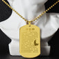 Psalm 23 Chinese Engraved Dog Tag Necklace Stainless Steel or 18k Gold w 24" Chain-Express Your Love Gifts