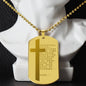 Lord's Prayer Chinese Engraved Dog Tag Necklace Stainless Steel or 18k Gold w 24" Chain-Express Your Love Gifts