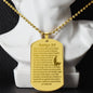 Psalm 23 Portuguese Salmo 23 Engraved Dog Tag Necklace Stainless Steel or 18k Gold w 24" Chain-Express Your Love Gifts