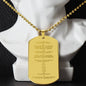 Ten Commandments Chinese Engraved Dog Tag Necklace Stainless Steel or 18k Gold w 24" Chain-Express Your Love Gifts