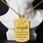 Angels Protect Psalm 91.11 Engraved Dog Tag Necklace Stainless Steel or 18k Gold w 24" Chain-Express Your Love Gifts