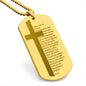 Lord's Prayer German Vater Unser Engraved Dog Tag Necklace Stainless Steel or 18k Gold w 24" Chain-Express Your Love Gifts