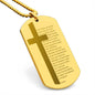 Lord's Prayer French Notre Père Dogtag Engraved Dog Tag Necklace Stainless Steel or 18k Gold w 24" Chain-Express Your Love Gifts