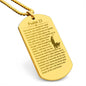 Psalm 23 English Lord is My Shepherd Engraved Dog Tag Necklace Stainless Steel or 18k Gold w 24" Chain-Express Your Love Gifts