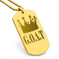 GOAT Greatest of All Time Engraved Dog Tag Necklace Stainless Steel or 18k Gold w 24" Chain-Express Your Love Gifts