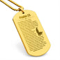 Psalm 23 German Engraved Dog Tag Necklace Stainless Steel or 18k Gold w 24" Chain-Express Your Love Gifts