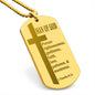 Man of God Pursuing 1 Timothy 6.11 Engraved Dog Tag Necklace Stainless Steel or 18k Gold w 24" Chain-Express Your Love Gifts