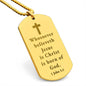 Born of God 1 John 5:1 Engraved Dog Tag Bible Necklace Stainless Steel or 18k Gold w 24" Chain-Express Your Love Gifts