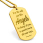 Angels Protect Psalm 91.11 Engraved Dog Tag Necklace Stainless Steel or 18k Gold w 24" Chain-Express Your Love Gifts