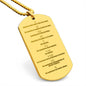Ten Commandments Spanish Diez Mandamientos Engraved Dog Tag Necklace Stainless Steel or 18k Gold w 24" Chain-Express Your Love Gifts