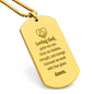 Social Worker's Prayer Engraved Dog Tag Necklace Stainless Steel or 18k Gold w 24" Chain-Express Your Love Gifts