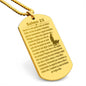 Psalm 23 Portuguese Salmo 23 Engraved Dog Tag Necklace Stainless Steel or 18k Gold w 24" Chain-Express Your Love Gifts