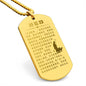 Psalm 23 Chinese Engraved Dog Tag Necklace Stainless Steel or 18k Gold w 24" Chain-Express Your Love Gifts