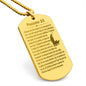 Psalm 23 French Psaume 23 Engraved Dog Tag Necklace Stainless Steel or 18k Gold w 24" Chain-Express Your Love Gifts