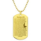 Psalm 23 Portuguese Salmo 23 Engraved Dog Tag Necklace Stainless Steel or 18k Gold w 24" Chain-Express Your Love Gifts