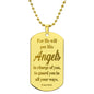 Angels Protect Psalm 91.11 Engraved Dog Tag Necklace Stainless Steel or 18k Gold w 24" Chain-Express Your Love Gifts