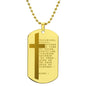 Lord's Prayer Chinese Engraved Dog Tag Necklace Stainless Steel or 18k Gold w 24" Chain-Express Your Love Gifts