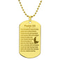 Psalm 23 Polish Psalm Dawida Engraved Dog Tag Necklace Stainless Steel or 18k Gold w 24" Chain-Express Your Love Gifts