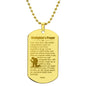Firefighter's Prayer Dogtag Engraved Dog Tag Necklace Stainless Steel or 18k Gold w 24" Chain-Express Your Love Gifts