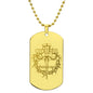 Man of God Cross 1 Timothy 6.11 Engraved Dog Tag Necklace Stainless Steel or 18k Gold w 24" Chain-Express Your Love Gifts