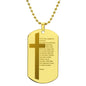 Lord's Prayer Russian Engraved Dog Tag Necklace Stainless Steel or 18k Gold w 24" Chain-Express Your Love Gifts