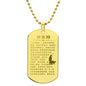 Psalm 23 Chinese Engraved Dog Tag Necklace Stainless Steel or 18k Gold w 24" Chain-Express Your Love Gifts