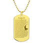 Psalm 23 English Lord is My Shepherd Engraved Dog Tag Necklace Stainless Steel or 18k Gold w 24" Chain-Express Your Love Gifts