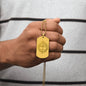 Man of God Cross 1 Timothy 6.11 Engraved Dog Tag Necklace Stainless Steel or 18k Gold w 24" Chain-Express Your Love Gifts