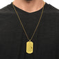 Psalm 23 English Lord is My Shepherd Engraved Dog Tag Necklace Stainless Steel or 18k Gold w 24" Chain-Express Your Love Gifts