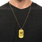 GOAT Greatest of All Time Engraved Dog Tag Necklace Stainless Steel or 18k Gold w 24" Chain-Express Your Love Gifts