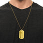 Lord's Prayer French Notre Père Dogtag Engraved Dog Tag Necklace Stainless Steel or 18k Gold w 24" Chain-Express Your Love Gifts