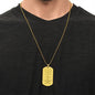 Ten Commandments Spanish Diez Mandamientos Engraved Dog Tag Necklace Stainless Steel or 18k Gold w 24" Chain-Express Your Love Gifts