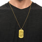 Jesus is the GOAT Matthew 28.18 Engraved Dog Tag Necklace Stainless Steel or 18k Gold w 24" Chain-Express Your Love Gifts