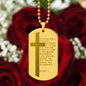 Lord's Prayer Chinese Engraved Dog Tag Necklace Stainless Steel or 18k Gold w 24" Chain-Express Your Love Gifts