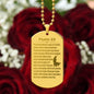 Psalm 23 Polish Psalm Dawida Engraved Dog Tag Necklace Stainless Steel or 18k Gold w 24" Chain-Express Your Love Gifts