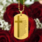 Lord's Prayer German Vater Unser Engraved Dog Tag Necklace Stainless Steel or 18k Gold w 24" Chain-Express Your Love Gifts