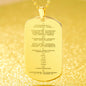 Ten Commandments Chinese Engraved Dog Tag Necklace Stainless Steel or 18k Gold w 24" Chain-Express Your Love Gifts