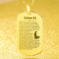 Psalm 23 Spanish Salmo 23 Engraved Dog Tag Necklace Stainless Steel or 18k Gold w 24" Chain-Express Your Love Gifts