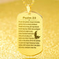 Psalm 23 Polish Psalm Dawida Engraved Dog Tag Necklace Stainless Steel or 18k Gold w 24" Chain-Express Your Love Gifts