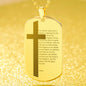 Lord's Prayer Engraved Dog Tag Necklace Stainless Steel or 18k Gold w 24" Chain-Express Your Love Gifts
