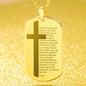 Lords Prayer Spanish Padre Nuestro Engraved Dog Tag Necklace Stainless Steel or 18k Gold w 24" Chain-Express Your Love Gifts
