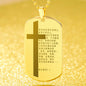 Lord's Prayer Chinese Engraved Dog Tag Necklace Stainless Steel or 18k Gold w 24" Chain-Express Your Love Gifts